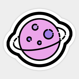 Planet // Line Art Sticker Sticker